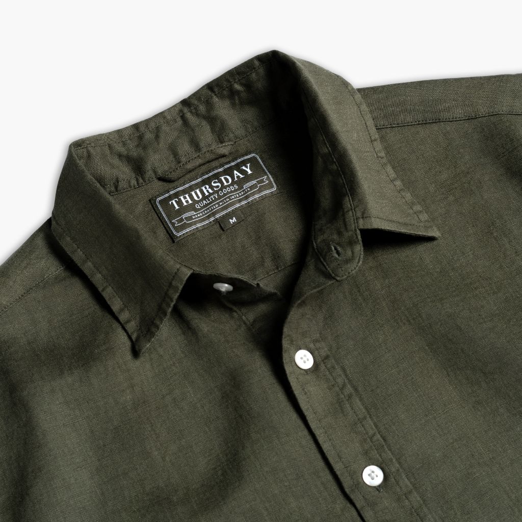Linen Shirt | Olive - Image 4